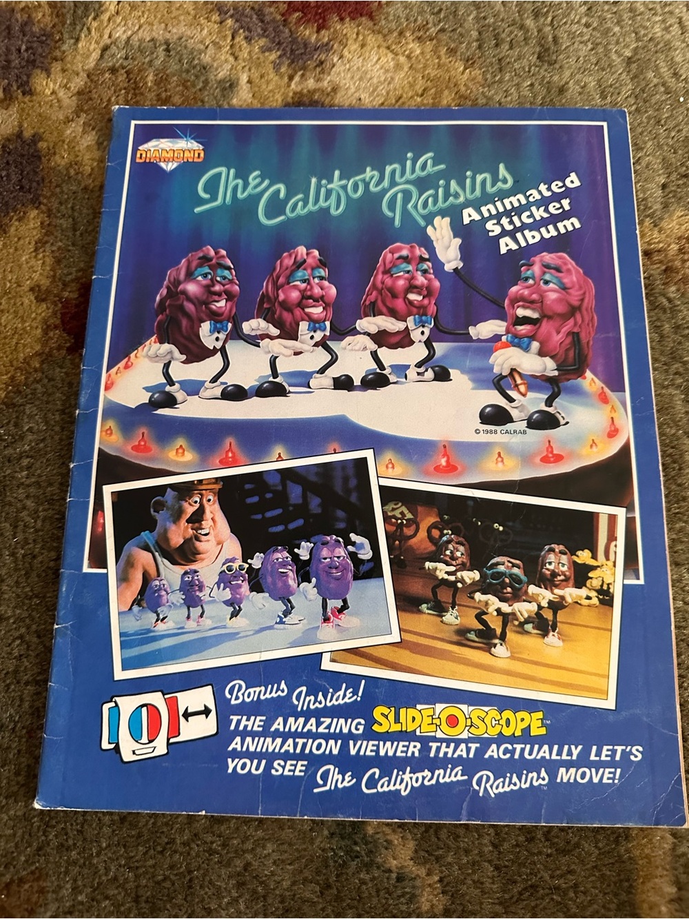 Vintage 1988- The California Raisins Animated Sticker Album